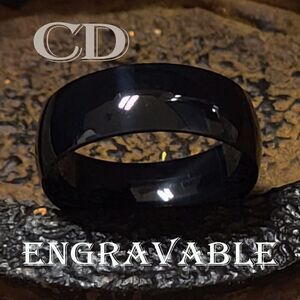 Personalized Engraved Men's Black Promise Ring - Black Promise Ring For Guys